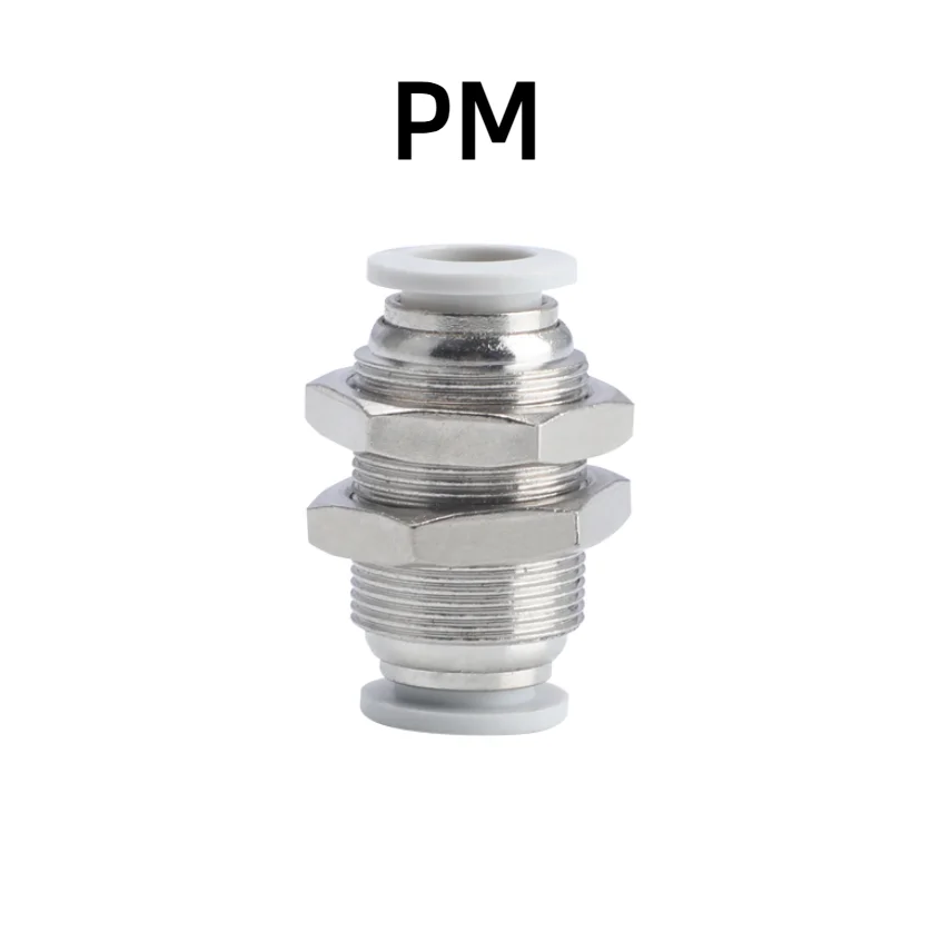 5PCS Pneumatic joint partition straight-through joint PM4 PM6 PM8 PM10 PM12 air pipe through plate joint