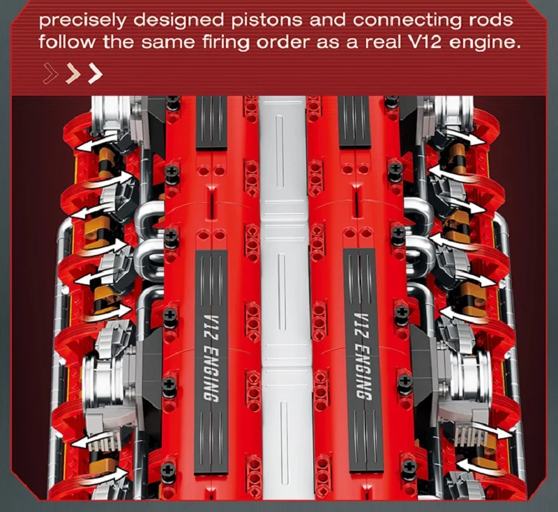 33017 4719 шт. MOC технические механические V12 двигатель строительные блоки сборка кирпичей модель DIY детские игрушки Рождественский подарочный набор