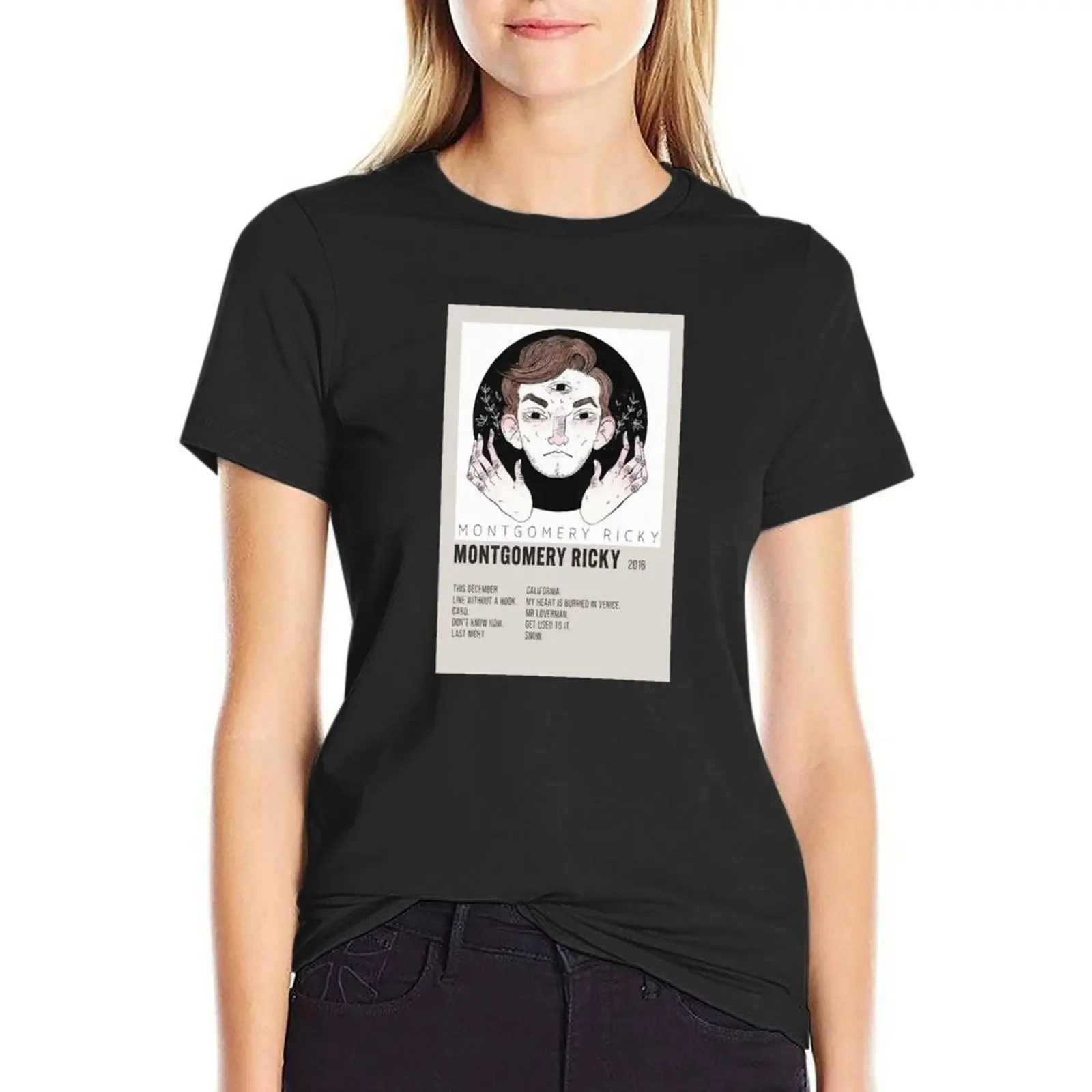 

montgomery ricky ricky montgomery aesthetic minimalist poster T-Shirt sublime hippie clothes Blouse anime Women t-shirts