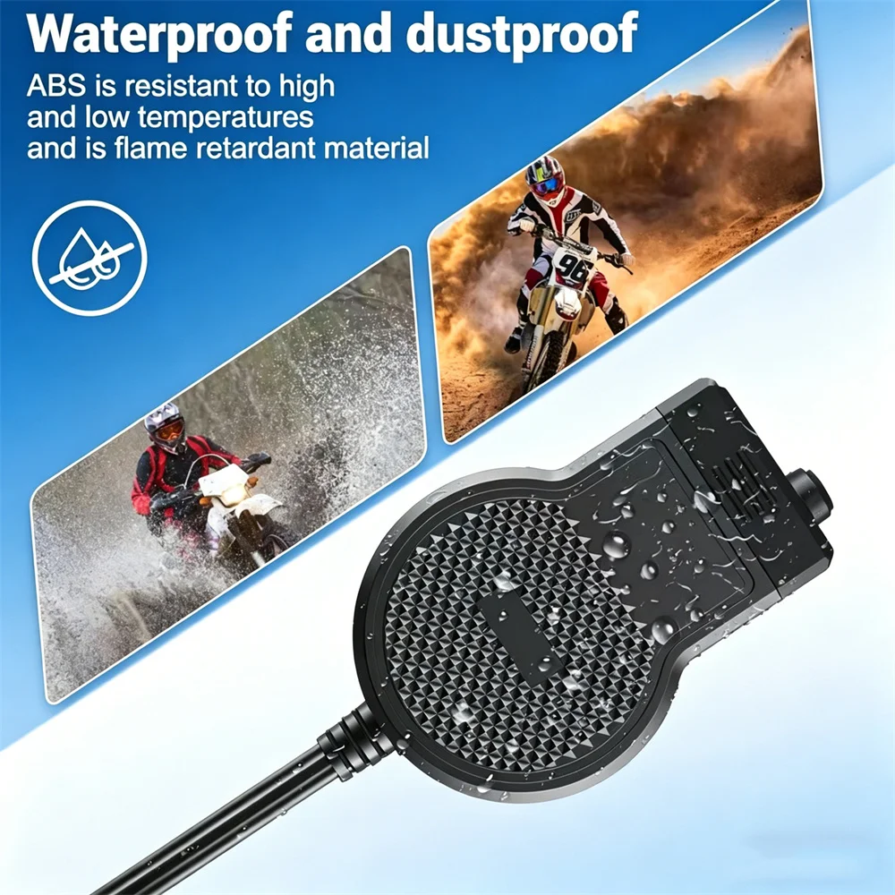 Dual Port Type C+QC3.0 Motorcycle Fast Charger Power Adapter Socket 12V Waterproof with Retractable Cable & Switch & Voltmeter view 6