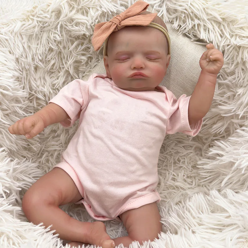 전신 부드러운 비닐 아기 인형 손으로 그린 ​​머리카락으로 다시 태어난 아기 로잘리 3D 피부 보이는 정맥 Collectible Art Doll
