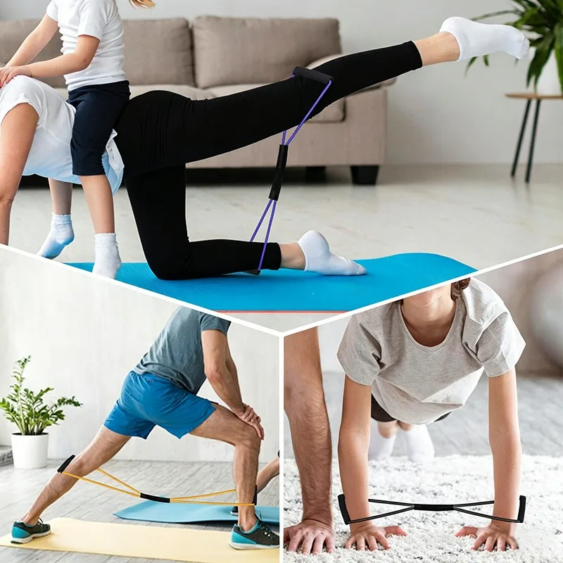 Boxen-Widerstandsband mit Griffen, Box-Geschwindigkeitstraining, Zugseil, Figur-8-Thai-Air-Strike-Elastikband für das Heimtraining – Detail 6