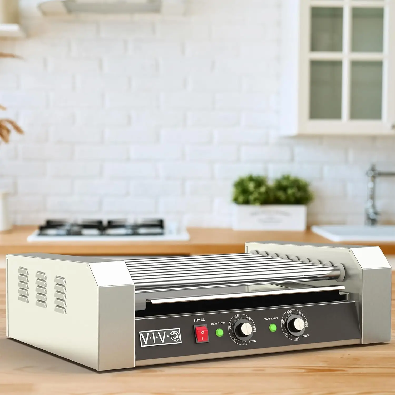 الكهربائية 24 هوت دوج 9 الأسطوانة شواء دفئا، الفولاذ المقاوم للصدأ، التجارية والمنزلية 1200 واط آلة الغذاء مقطورة شاحنة الغذاء