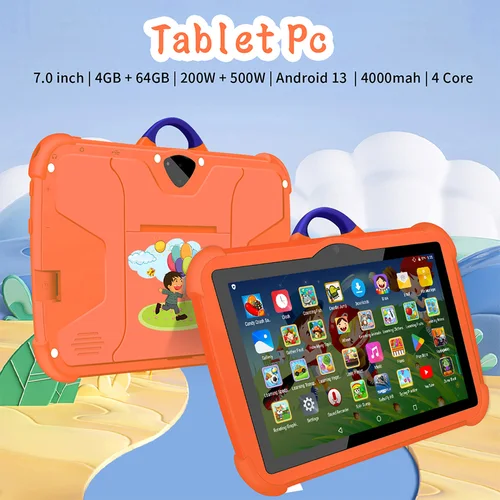 Imagen 2 del producto Nueva tableta Pc de 7 pulgadas con WiFi 5G para niños, los mejores regalos, juegos Android para niños, tabletas educativas de aprendizaje, Quad Core, 4GB de RAM, 64GB de ROM