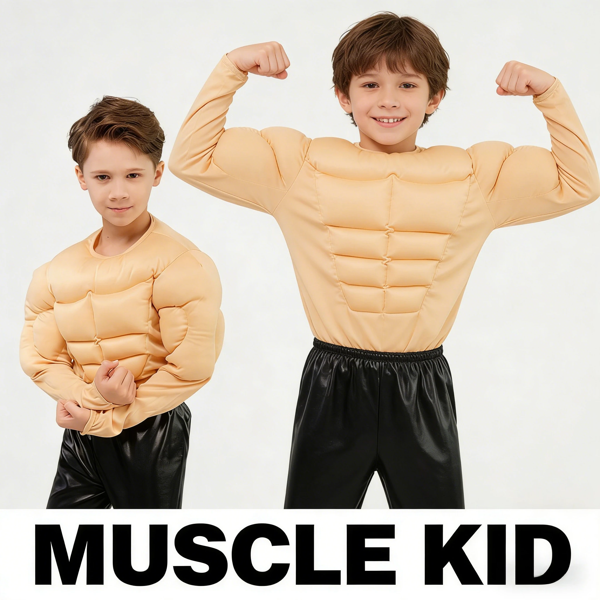 

Детский костюм для мальчиков: майка с имитацией мускулатуры, забавный наряд для вечеринок и сценических выступлений