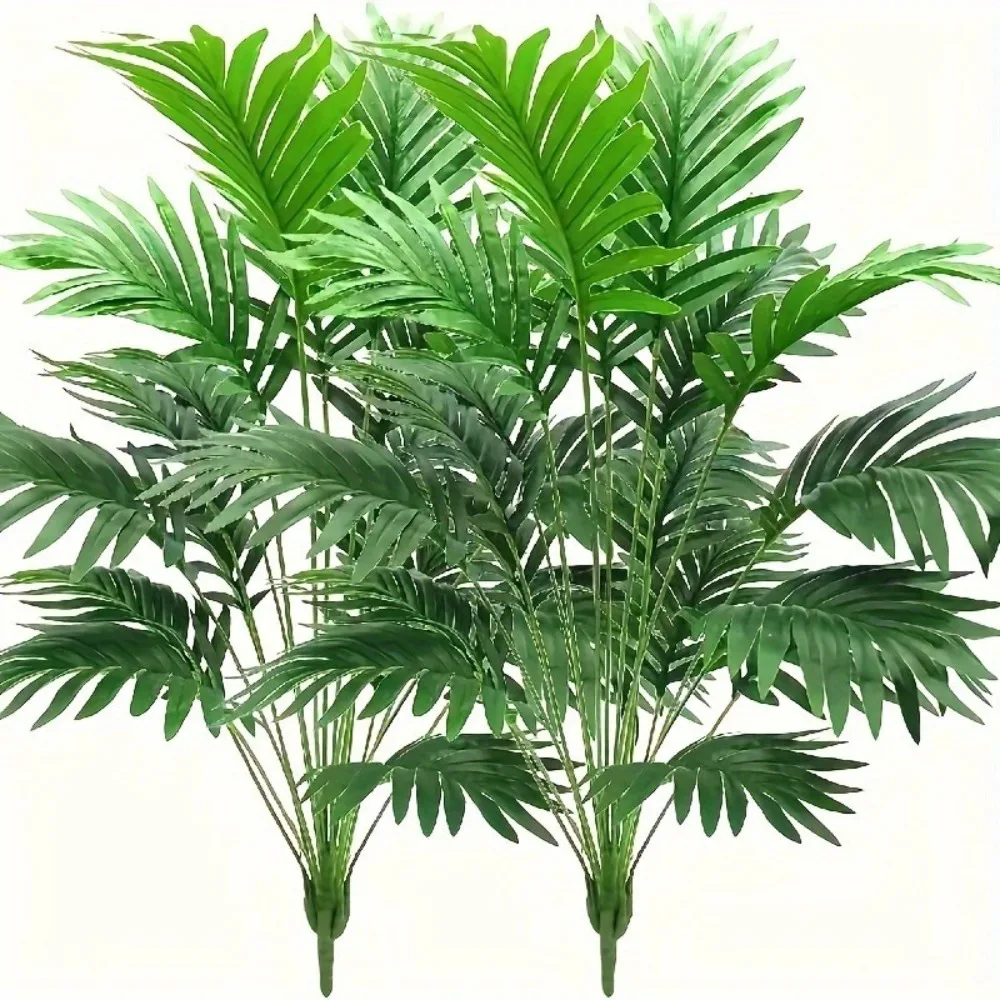 Nuevo Palmera Artificial de plástico, planta de imitación de 65cm, hoja de palma de imitación, 12 hojas, planta