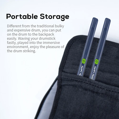 Imagen 2 del producto Tambor de aire con baquetas, portátil, electrónico, Virtual, pedales para principiantes, niños y adultos