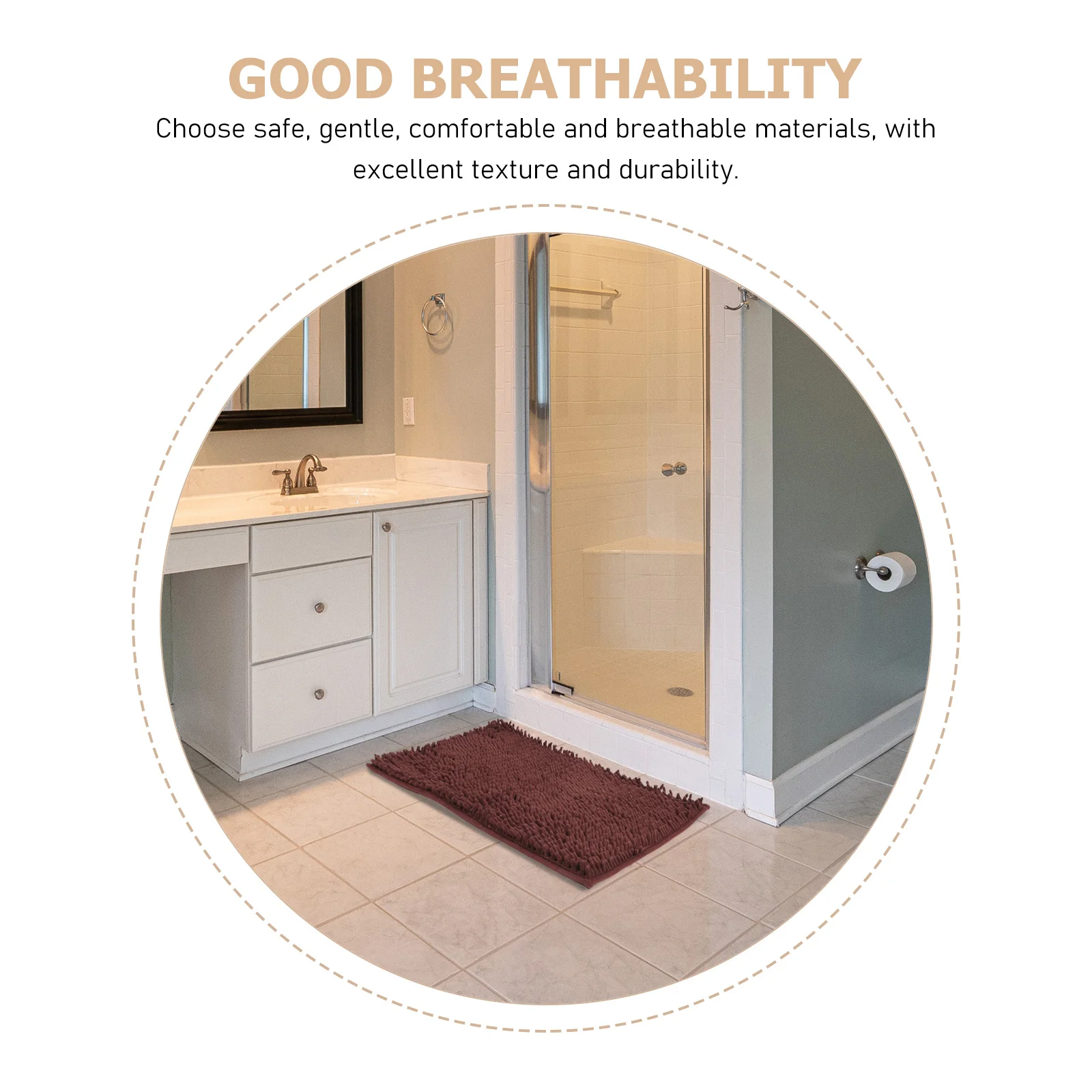 

Anti-Slip Bath Absorbent Floor Pad For Bathroom Entrance Decorative Non-Skid Ground Mat Soft Comfortable Door Mat