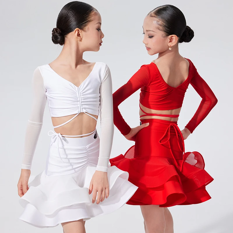 

Fashion Ballroom Dance Dance Professional Costumes Children Latin Dance Clothing Girls Chacha Latin Dance Clothes SL14479