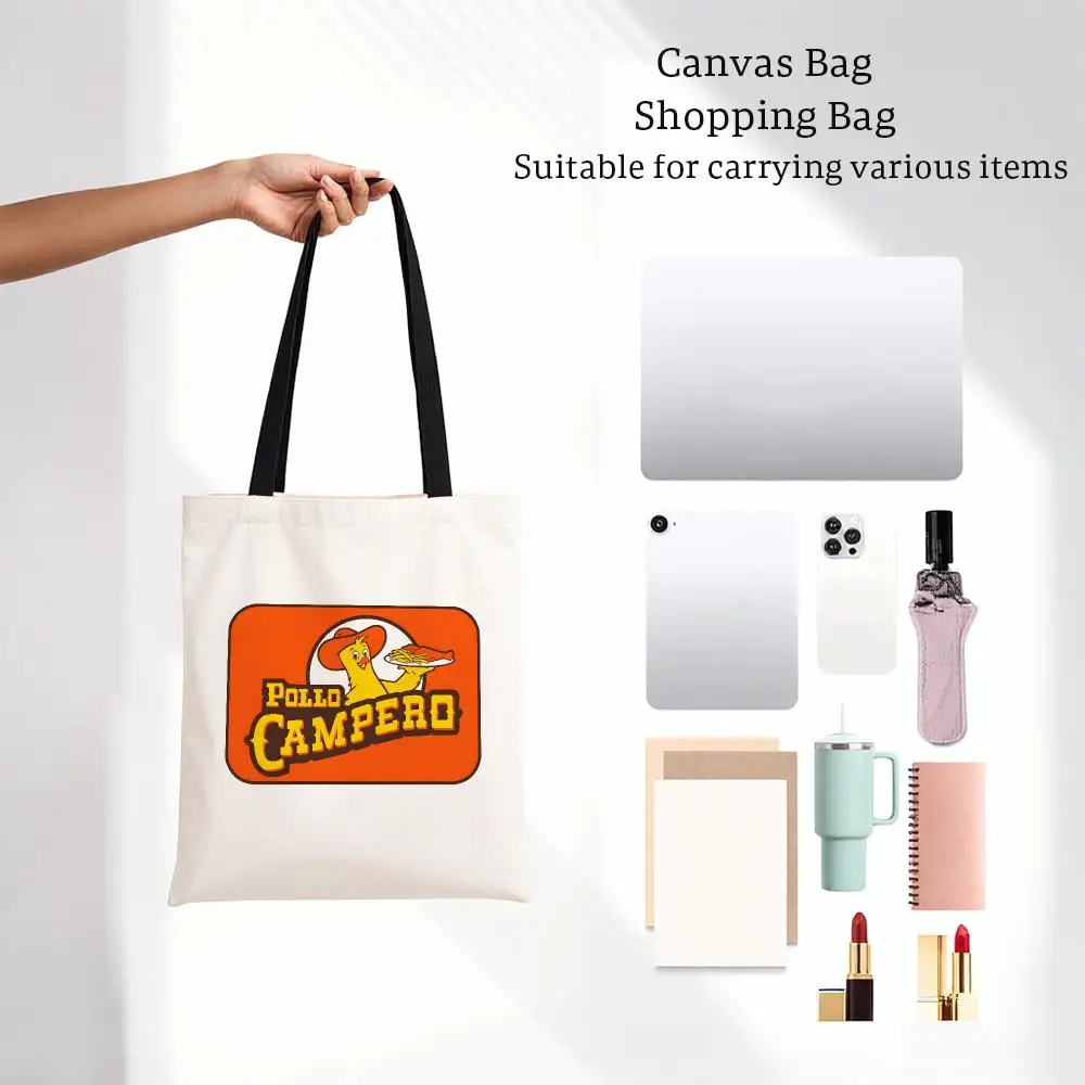 Pollo Campero fastfood chicken P-Pollo Campero Storage Bags Lightweight Printed Canvas Bag Portable Daily Shopping Shoulder Bag