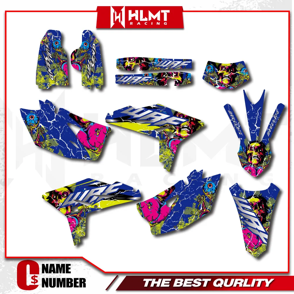 Motorcycle Background Graphics Decal Stickers Kit For Yamaha WR450F WRF450 WRF 450 WR 450F 2012 2013 2014 Number Custom