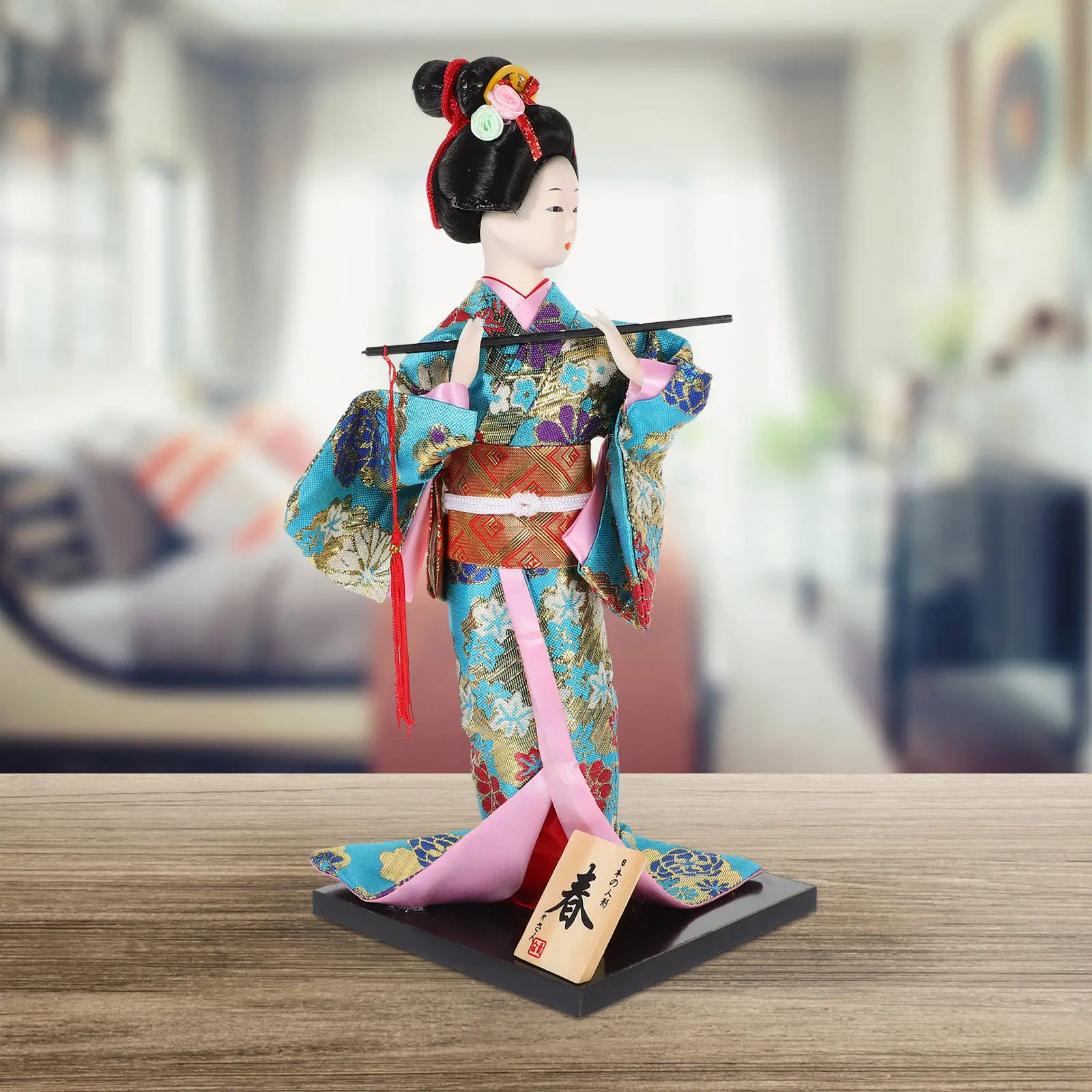 Kimonos japoneses Maiko, adorno decorativo oriental resistente y ligero para el hogar, escritorio, restaurante, mesa, estilo japonés