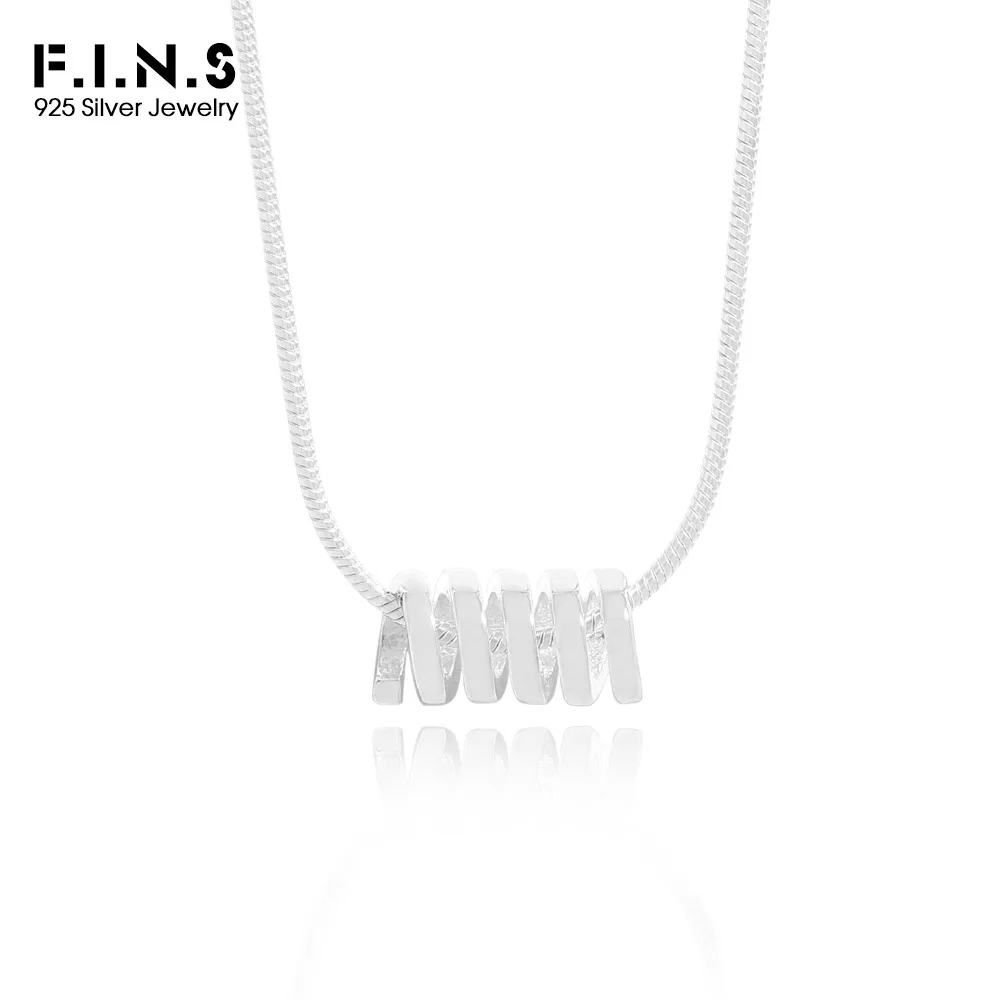 

F.I.N.S корейский INS дизайн S925 стерлингового серебра весеннее спиральное ожерелье змеиная цепочка женские ключицы ювелирные аксессуары