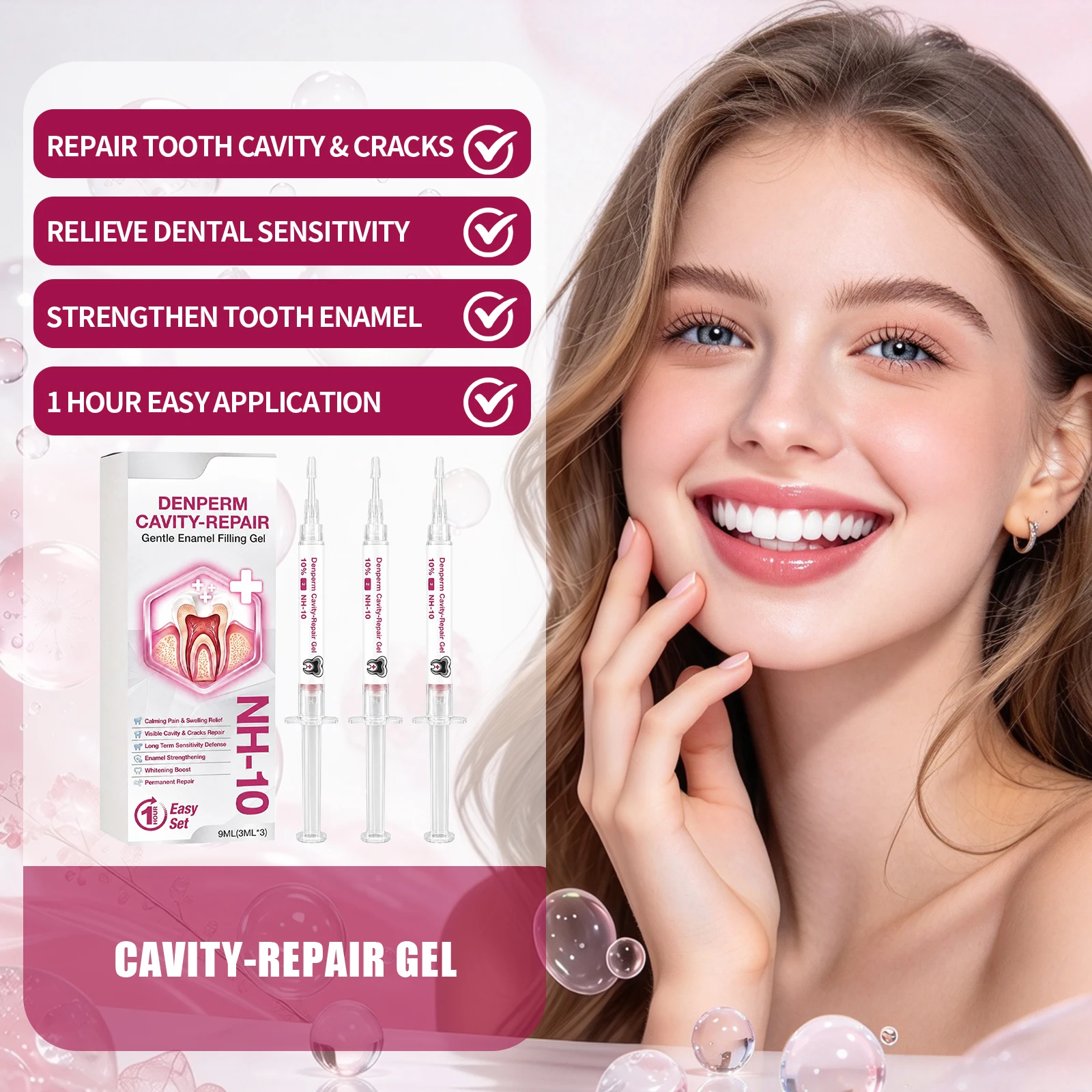 Dental Enamel Care Gel Set Tooth Repair Protection Enamel Reinforcement Daily Oral Care Teeth Surface Cavity Restoration Serum