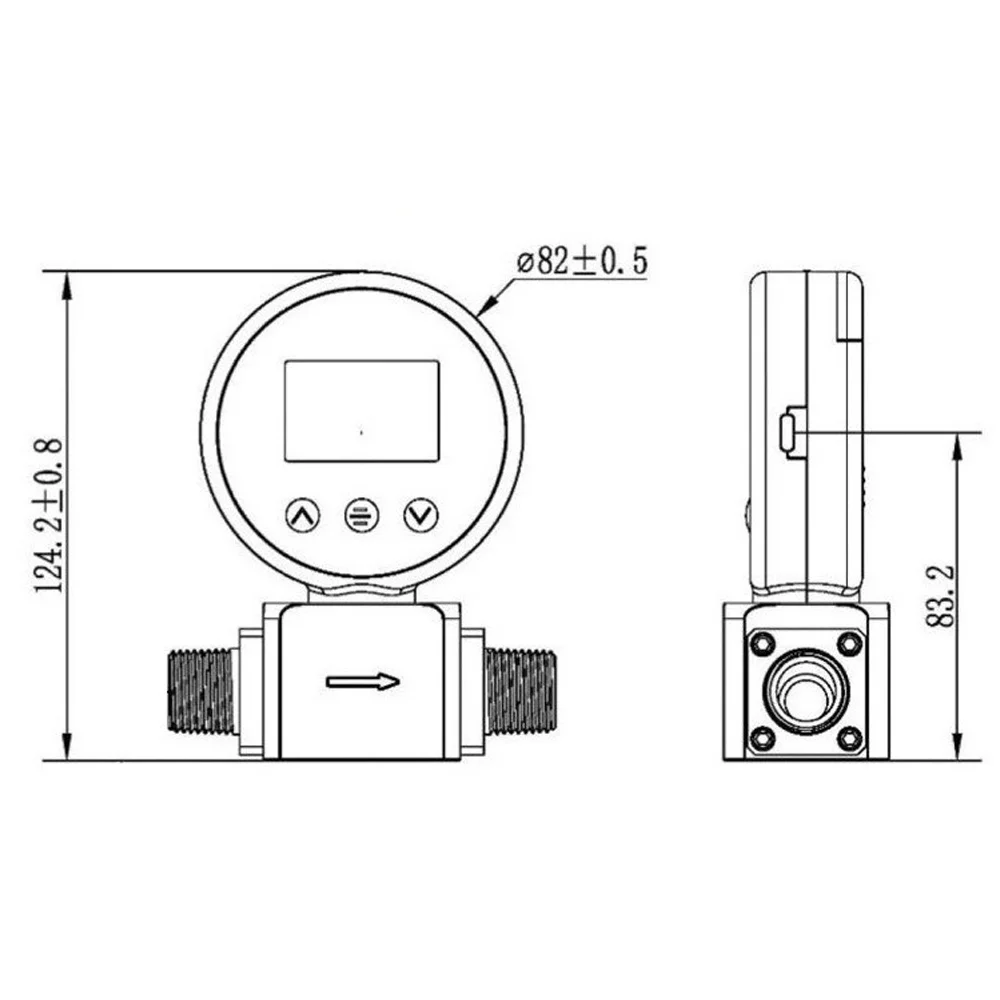 RS485 Digital Display Micro Gas Mass Flowmeter, Ultrasonic High-Precision Electromagnetic Flowmeter Npt 1/4