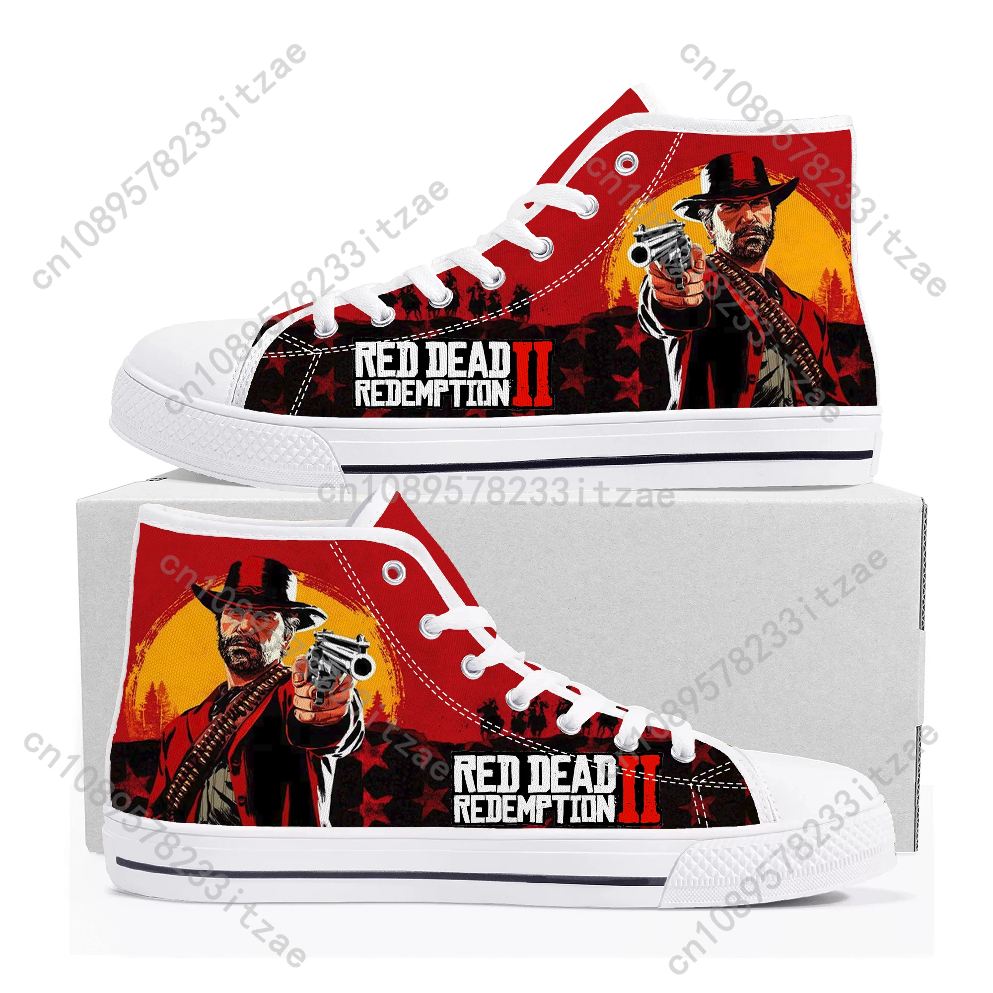 

Red Dead Redemption 2 High Top High Quality Sneakers Mens Womens Teenager Canvas Sneaker Casual Custom Made Shoes Customize Shoe