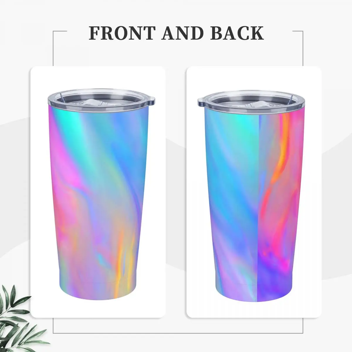 Colorful Tie Dye Stainless Steel Tumbler Neon Flow Travelist Mugs Cup Thermal Mug Portable Hot Drinks Milk Tea Water Bottle