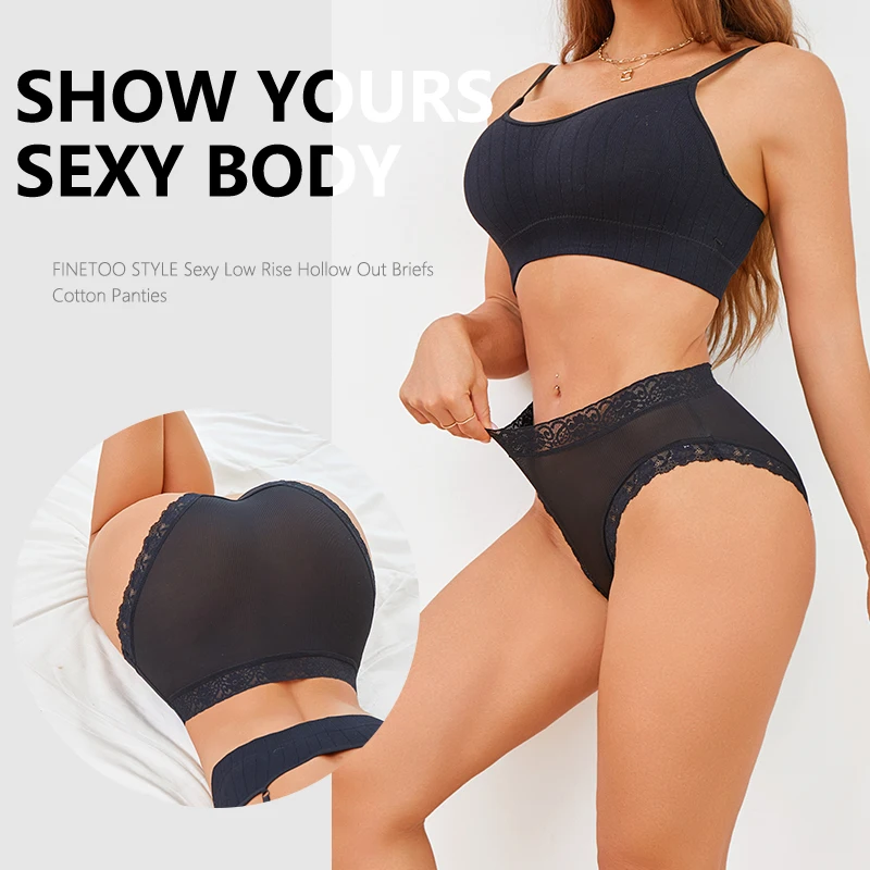 3Pcs/Set Women's Sexy Panties Lace Plus Size Underwear Mommy Panty Striped Briefs Girls Solid Sports Comfortable Lingerie S-XXL