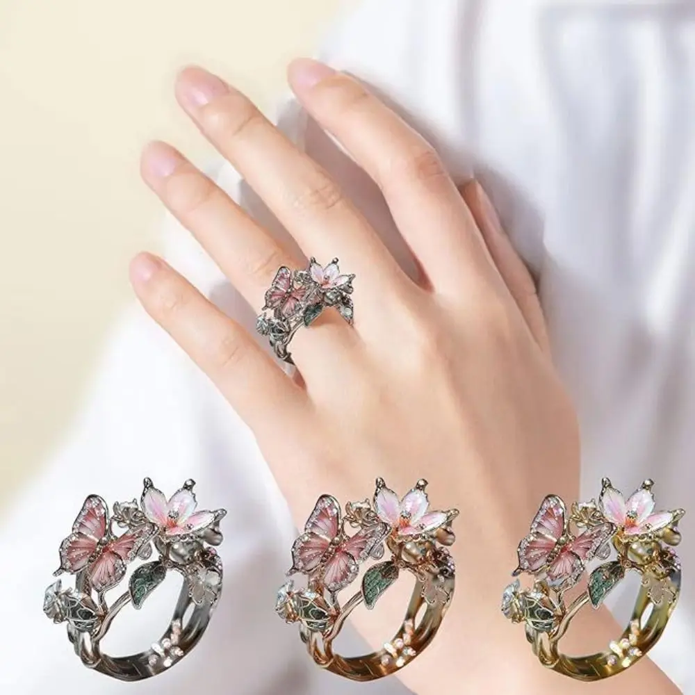 Fashion Butterfly Ring Crafts Gift Finger Decorations Non-fading Vintage Rings Jewelry Accessories