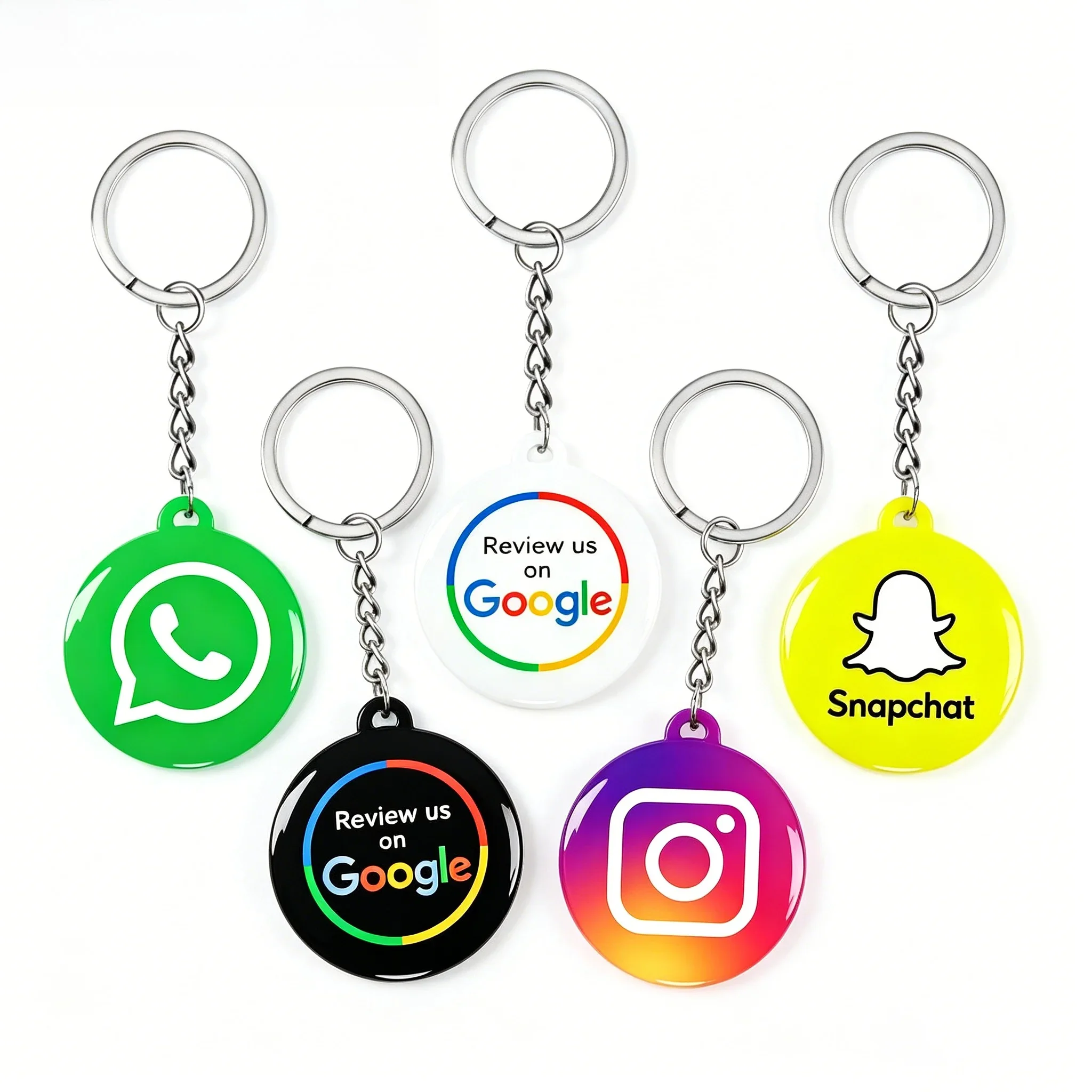 

Universal NFC Epoxy Google Review Keychain Facebook Instagam for iPhone/Android Tap URL Writing Social Business Review Cards