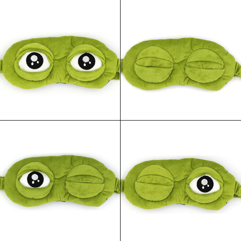 

3D-маска для сна в виде лягушки для женщин и мужчин — мягкая светоблокирующая повязка на глаза, удобная дорожная накладка на глаза, регулируемая и дышащая