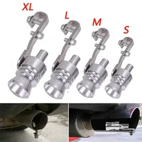 Motorbike Car Exhaust Fake Turbo Whistle Pipe Sound Muffler Blow Off Valve Universal Simulator Whistler Aluminum Silver S/M/L/XL