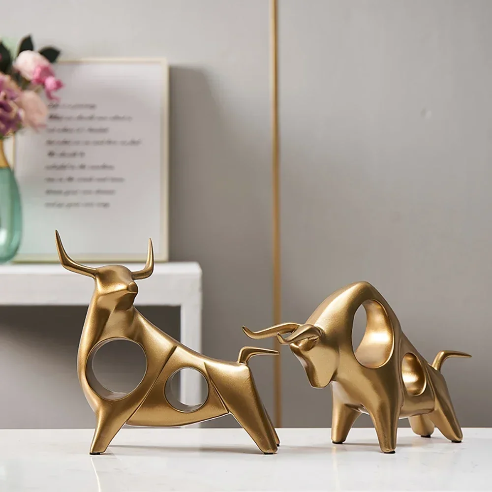 Modern Luxury Gold Animal Figurine Decorative Statue Deer Porcelain Figurine Home Desktop Decor easter Birthday Wedding Gift