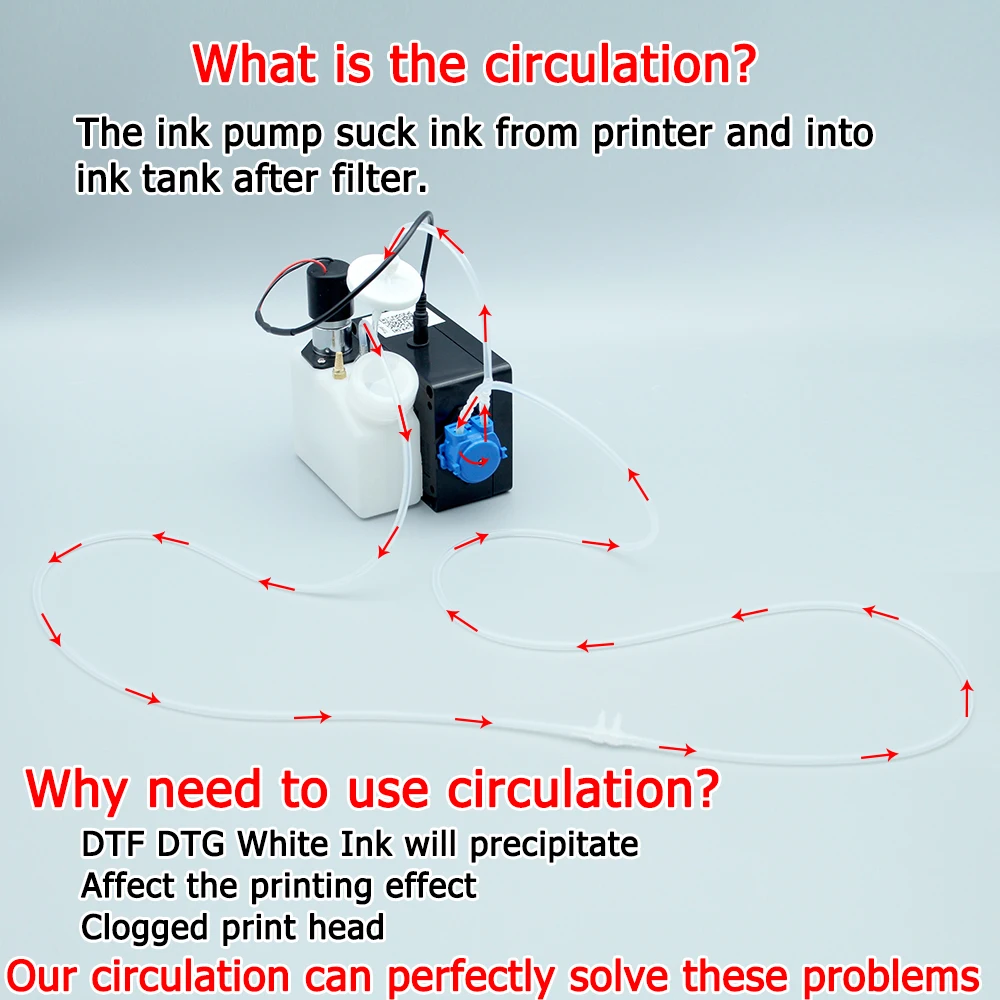 Imagem -03 - Tanque de Tinta Branca com Sistema de Circulação Ajustável Temporizador Dtf Controlador para Epson L1800 L800 L805 L18050 I3200 Xp600 Tinta Dtg