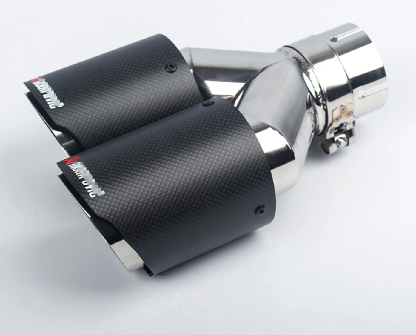 Real black carbon fiber ak exhaust pipe  for universal car dual Y type universal car accessories pipe