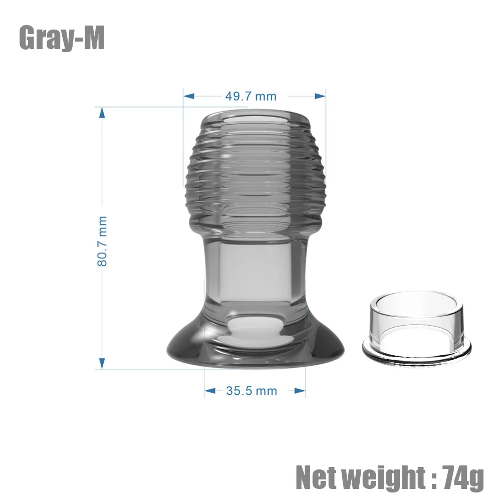 Hollow Anal Plug Ribbed Transparent Butt Plug Silicone Anal Tunnel Enema Dilator Stretching Adult Sex Toy for Men Women Gay - view 6