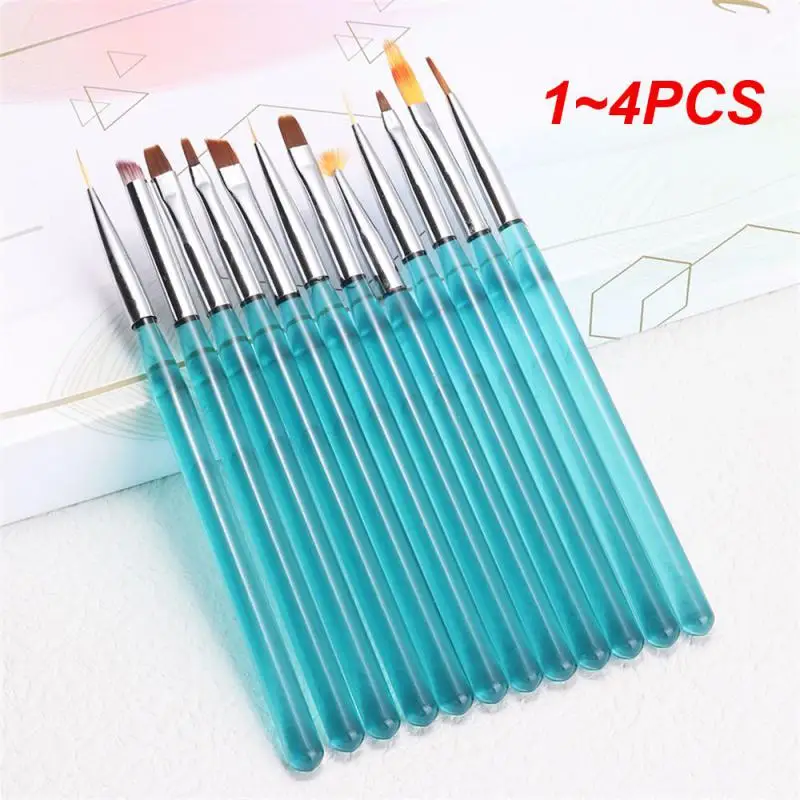 

1-4 шт., кисти для ногтей с мягкой и эластичной щетиной