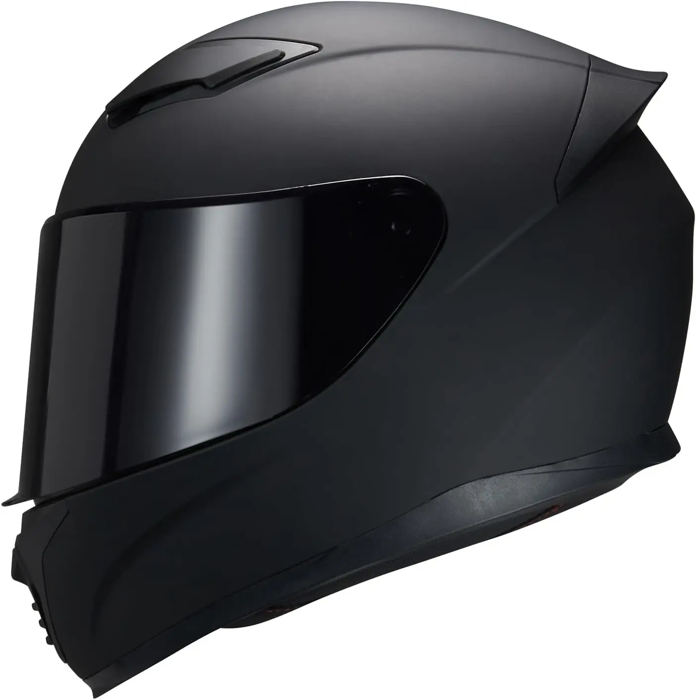 

Full Face Helmet Black Motorcycle Motorbike Street Bike Racing Helmets for Adults WS-607 DOT Approved (with Black Visor L)