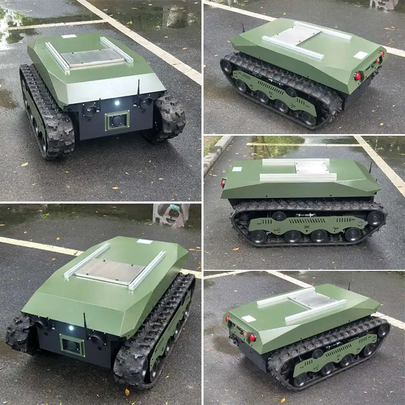 Customized Off-road Intelligent Agricultural Remote Controlled Rubber Tracked Mobile Robot Platform Chassis Vehicle