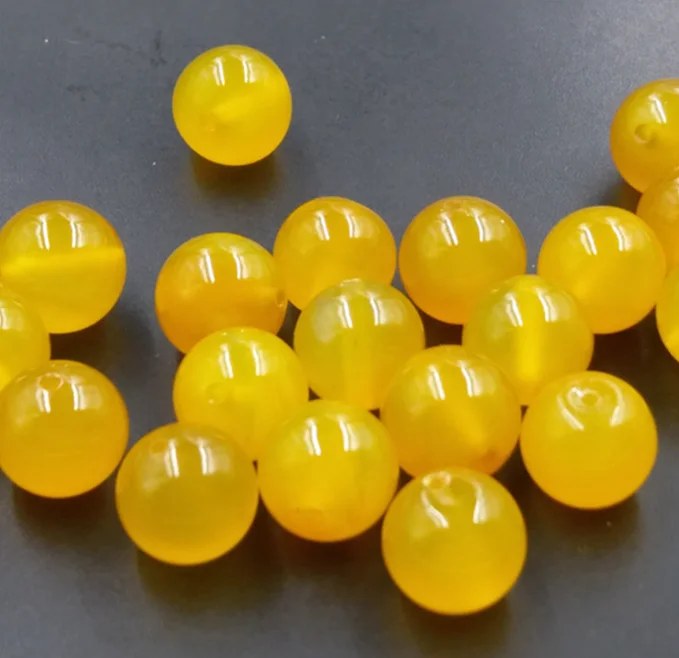 30 pce Ice seed yellow agate round beads scattered beads