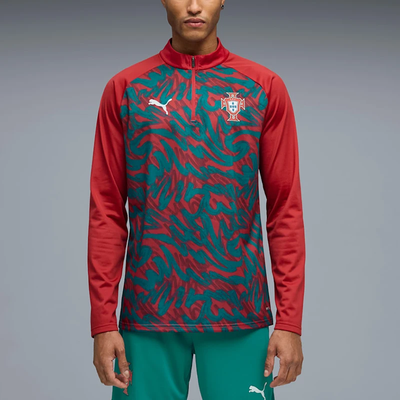 Puma genuine Spring and Autumn men's half zipper retro training football long sleeved T-shirt 784790-37