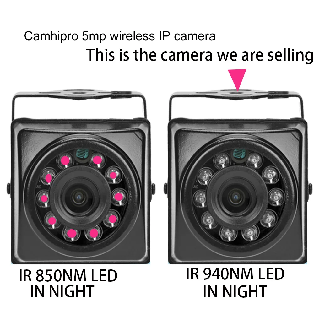 RTMP Camhipro Mini wireless wifi 940nm IR night 5MP IP WIFI Camera outdoor RTMP H.264 H.265 128GB sd Webcam Security