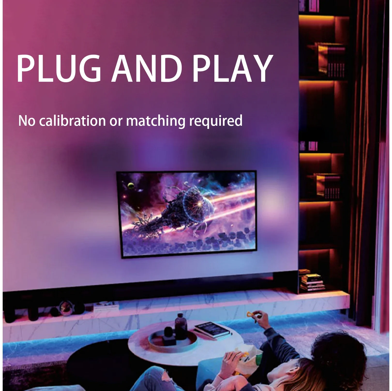 65inch 120inch Plug and Play No Calibration No Latency Auto Refill Dream Color 4K Tuya 4K Ambient Boxes with RGBIC LED Strip