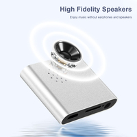 Mini MP3 Walkman Metal Clip-on Sports Music Player Build in Speaker 180mAh Touch Tone Rechargeable Support TF Card for Kids