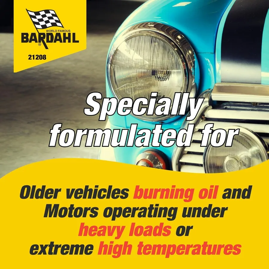 Bardahl 21208 مادة مضافة زيت المحرك لحماية المحرك - واقي حرق الزيت لمحرك الزنك - معالجة الزيت المصممة للتشحيم #6