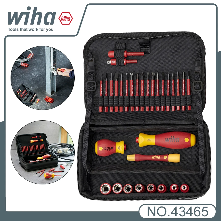 WIHA 43465 Tools Set Slimvario Electric 1000V Mixed Included Multifunctional Bag 32Pcs  tool box