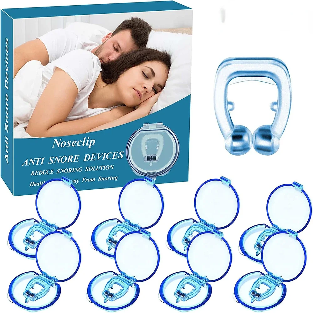 1-8PCS Anti Snoring Devices Silicone Magnetic Anti Snoring Nose Clip Easy Breathe Improve Sleeping Aid Apnea Guard Night Device