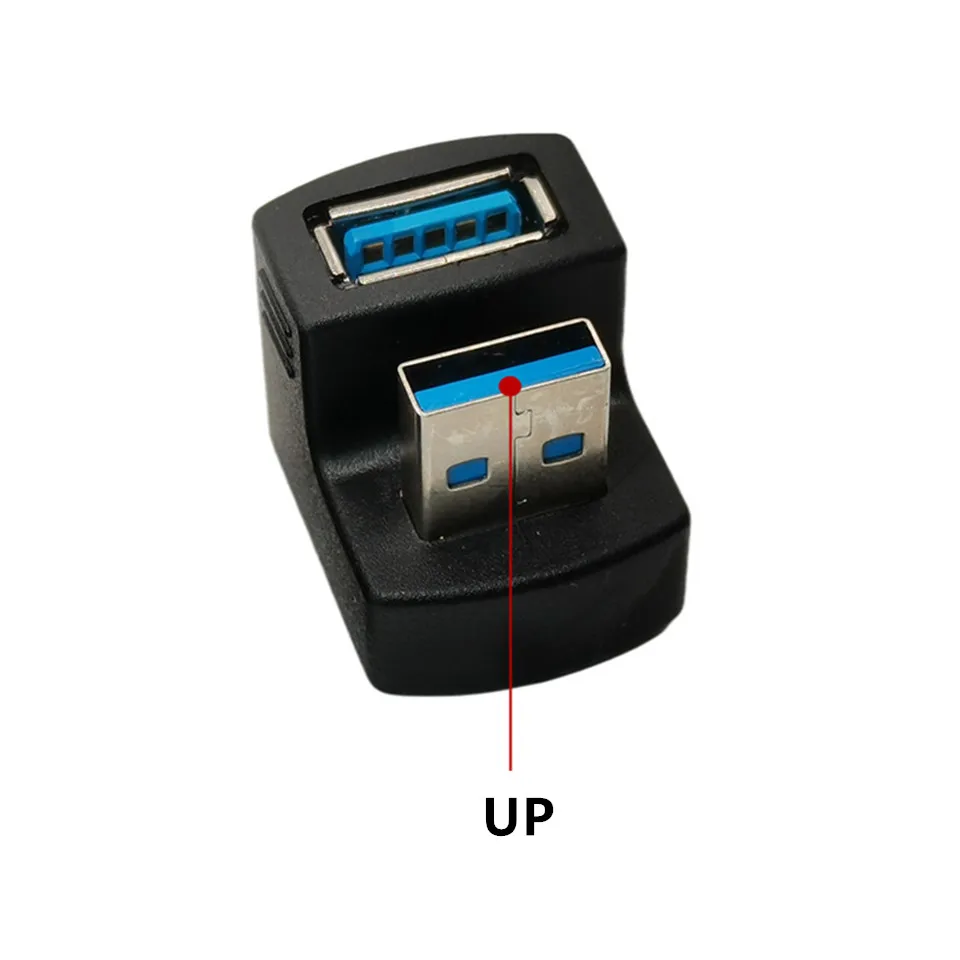 UP and Down 360 Degree U-Type USB 3.0 USB2.0 Male to Female Adapter Expansion Connector for LTE Adapter to Power Bank