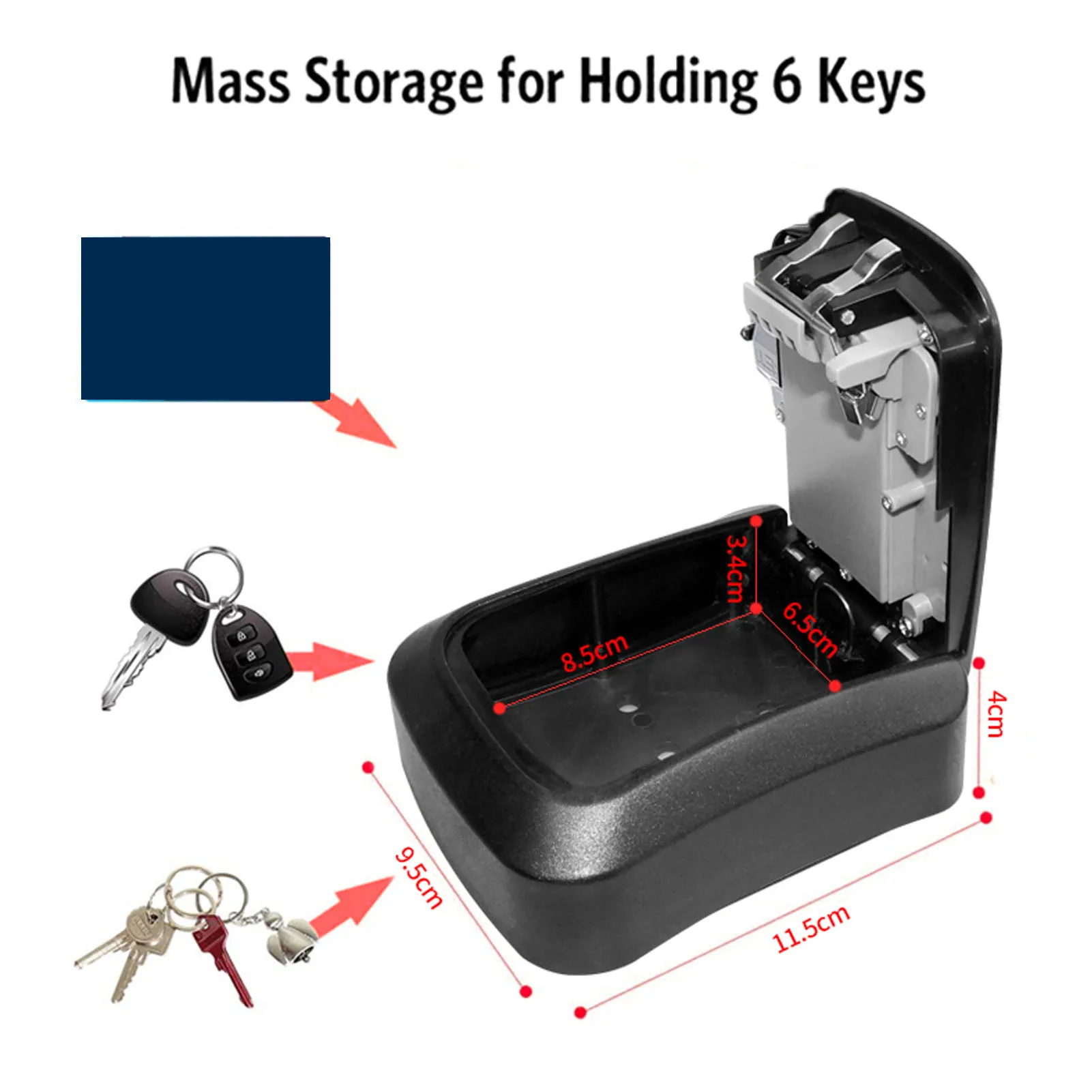 Portable Smart Key Lock Box Bluetooth Mechanical Keyless Entry App Control U Shackle IP65 for Home Garage Office