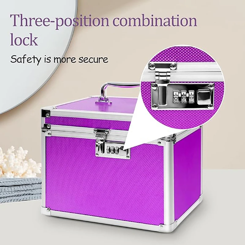 Trousse de maquillage Trousse à cosmétiques, étui de Train de maquillage, organisateur en alliage d'aluminium, boîte à bijoux, boîte de collecte de médicaments, étui de manucure 10x7.3x7.8"