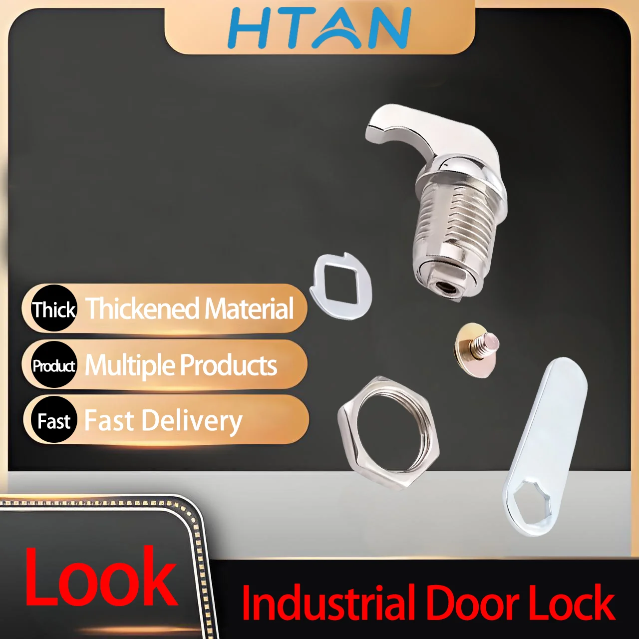 3pcs Zinc Alloy Cam Tongue Lock Set Industrial Grade Security Hardware for Medical Equipment Machinery Box Cabinet Door Mailbox