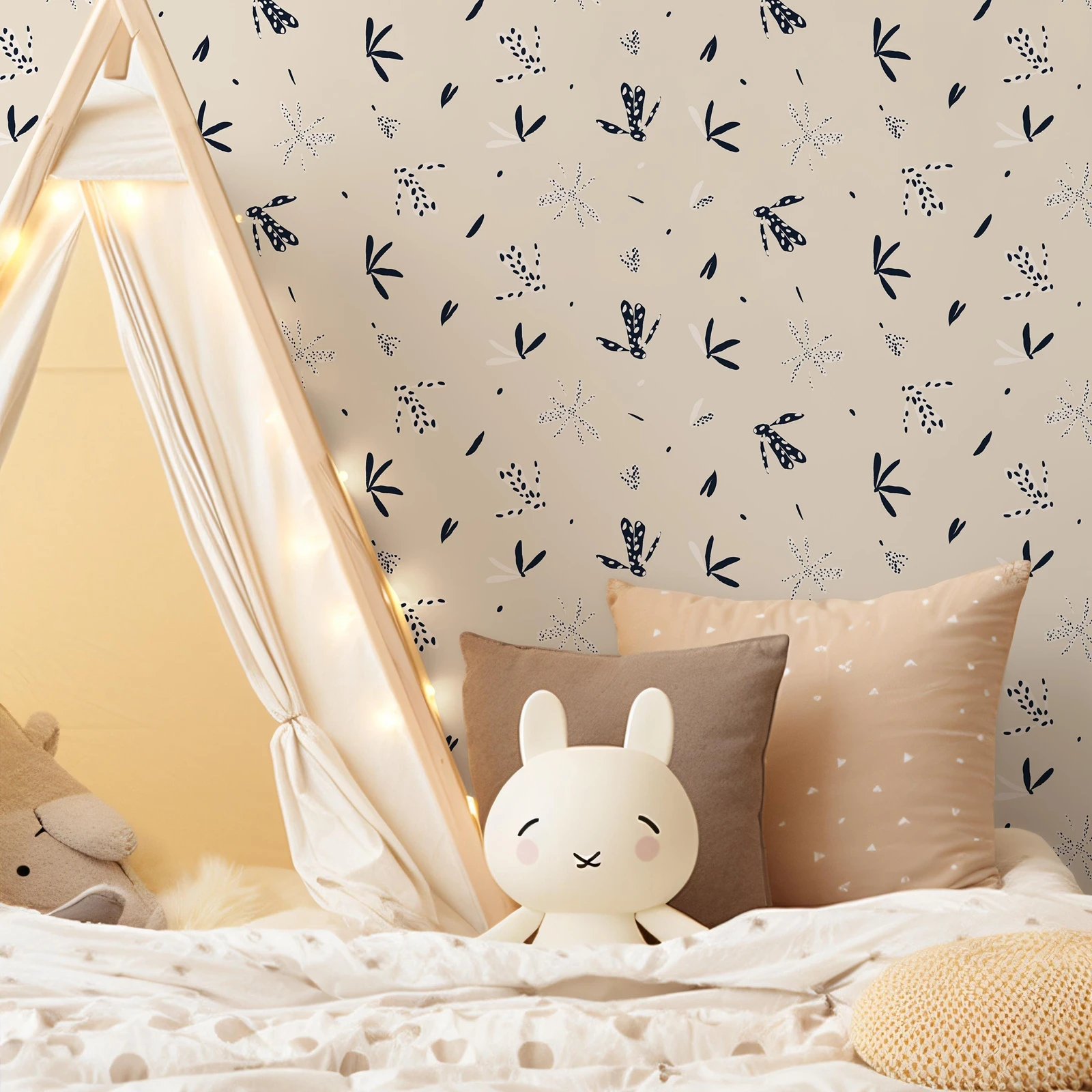 Cute Dragonfly Wall Paper Self-adhesive Wall,Whimsical Wallpaper For Walls In Rolls For Kids' Dreamy Bedroom,High Quality,50*300