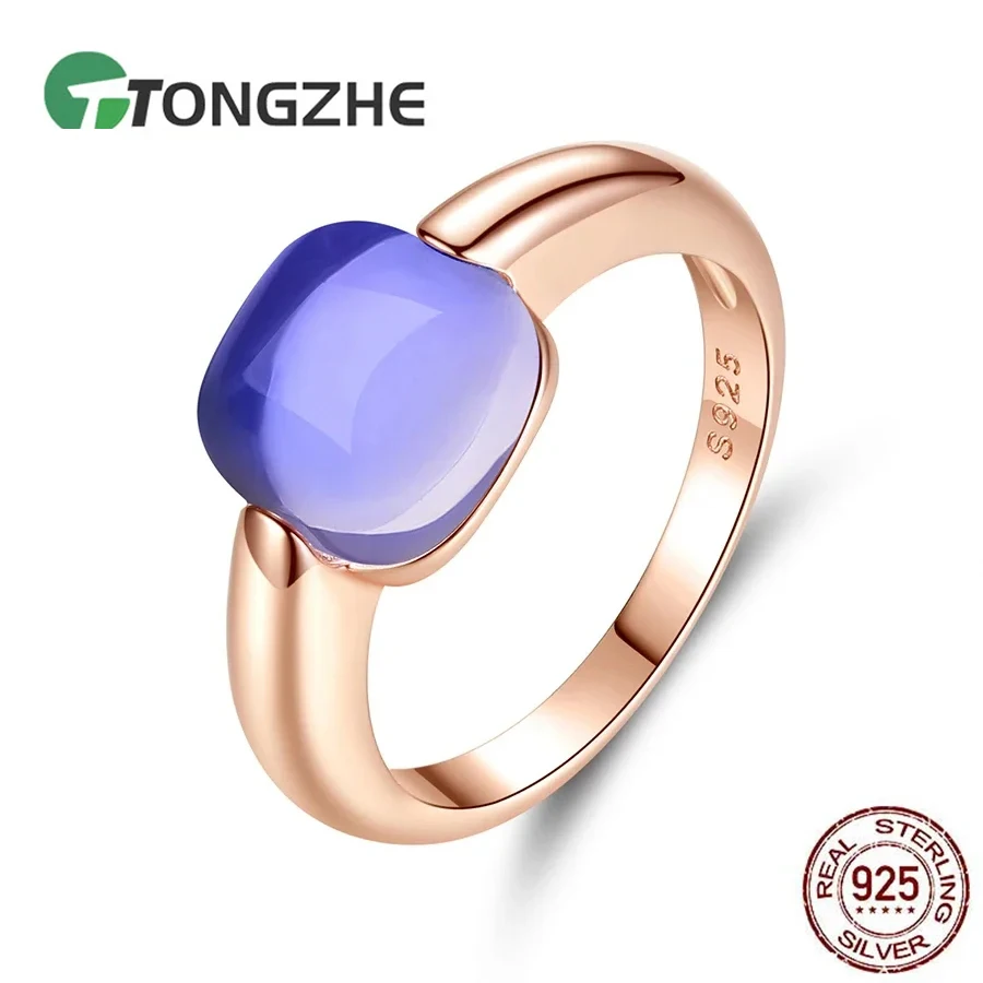 

TONGZHE кольца из стерлингового серебра 925 пробы для женщин, новые элегантные кольца для свадебной вечеринки, роскошные ювелирные аксессуары с кристаллами, подарок для мамы и девушки