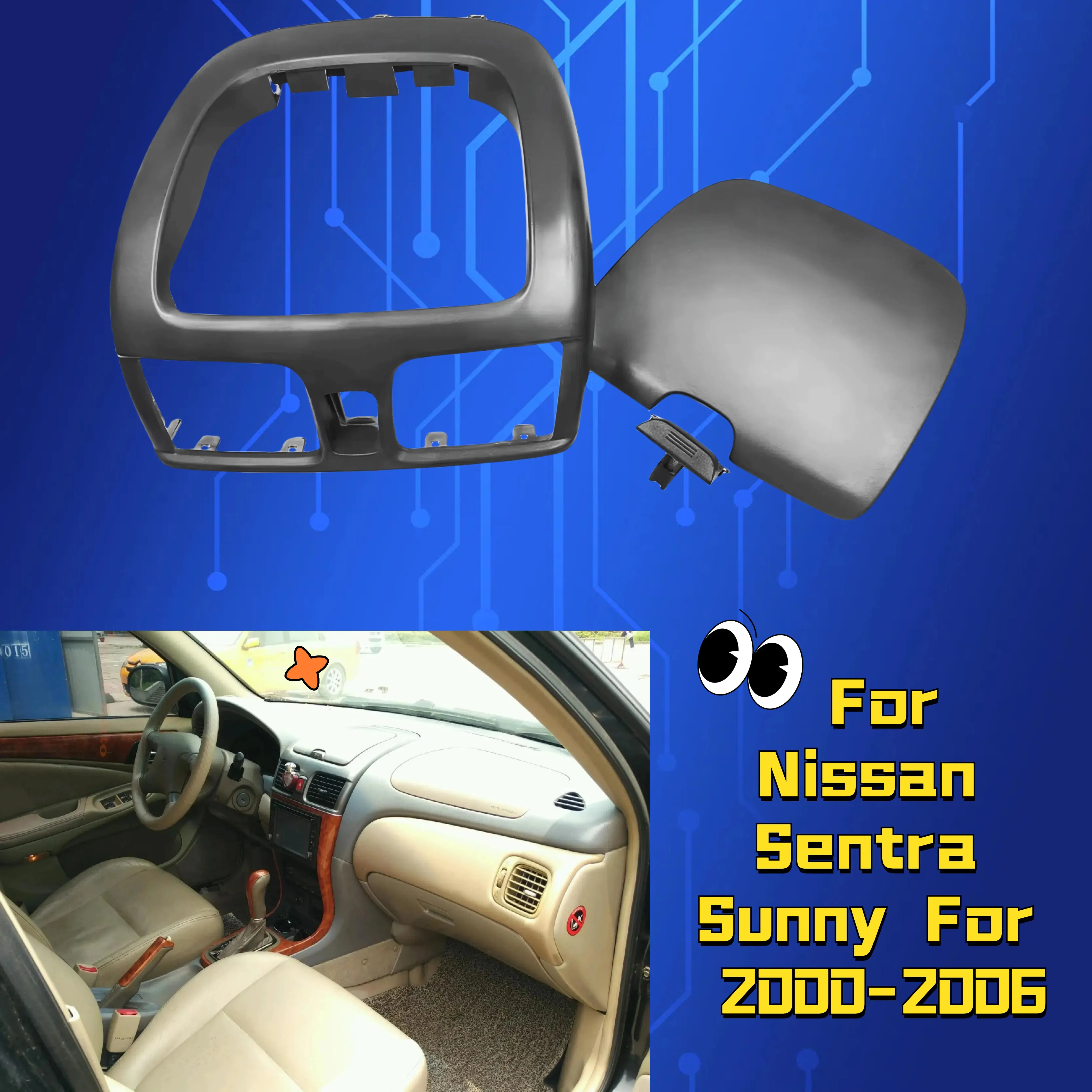 

Car Dashboard Air Conditioning Outlet Panel Cover Storage for 2000-2006 Nissan Sentra Sunny