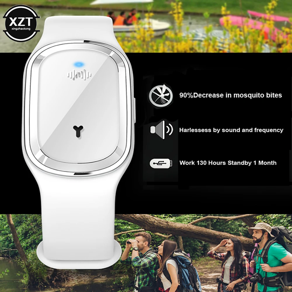 Ultrasonic Mosquitoes Repeller Bracelet Anti Mosquitoes Bite Wristband USB Charge Prevent Mosquitoes Wrist Watch Wholesale