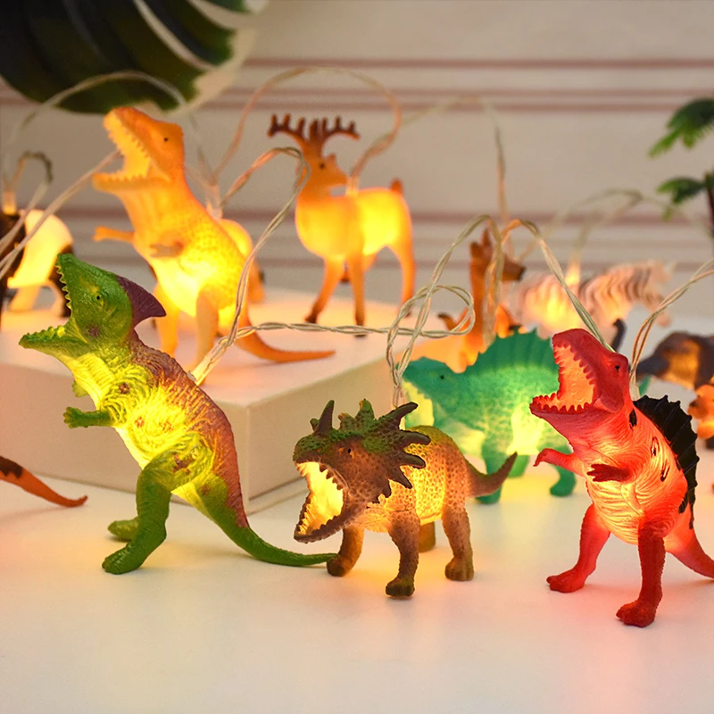 

1.5M LED Dinosaur String Lights Children Kids Bedroom Fairy Light Jungle Safari Birthday Party Decoration Tiger Lion Panda Light